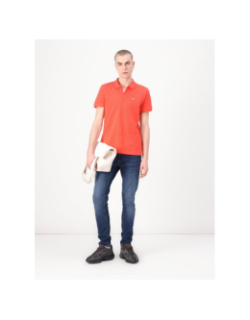Polo slim placket orange homme - Tommy Jeans