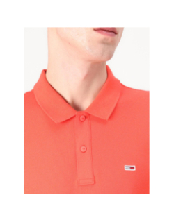 Polo slim placket orange homme - Tommy Jeans