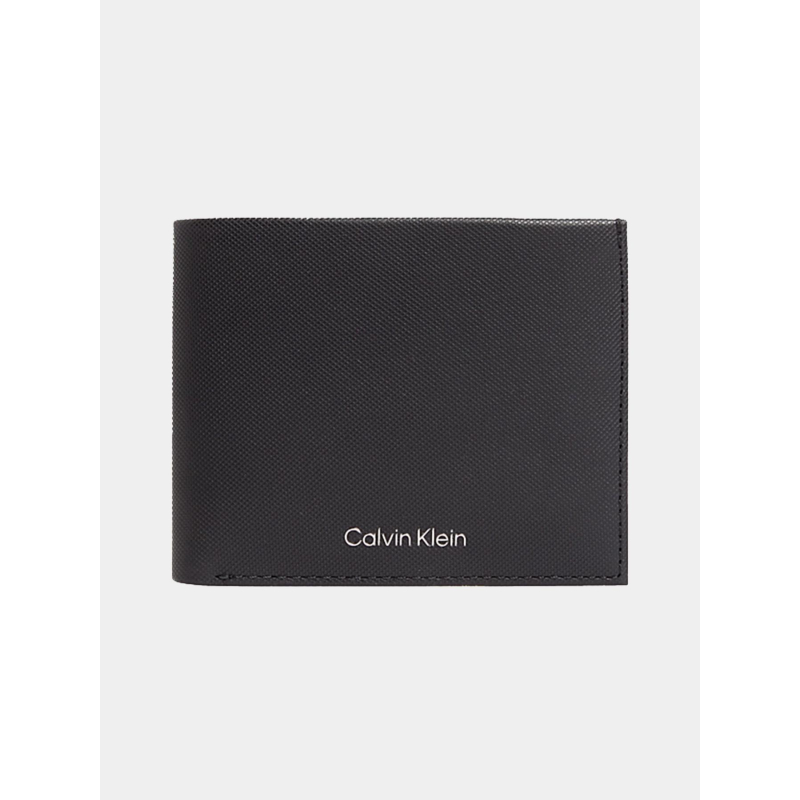 Portefeuille 2 volets en cuir anti-rfid noir homme - Calvin Klein