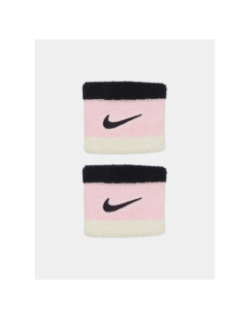 Paire de serre-poignets éponge swoosh rose noir et blanc - Nike