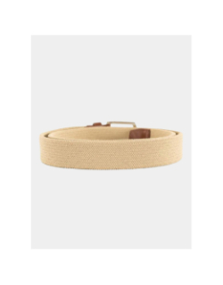 Ceinture texturée à boucle carrée beige homme - Tommy Hilfiger