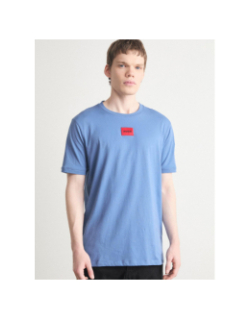 T-shirt manches courtes à étiquette logotée bleu homme - Hugo