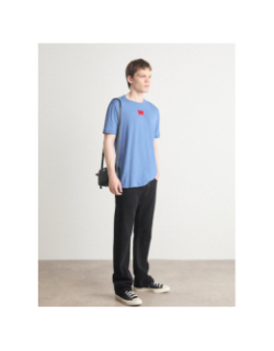 T-shirt manches courtes à étiquette logotée bleu homme - Hugo