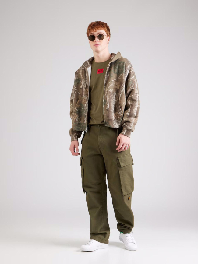 T-shirt manches courtes à étiquette logotée marron homme - Hugo