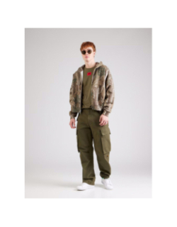 T-shirt manches courtes à étiquette logotée marron homme - Hugo