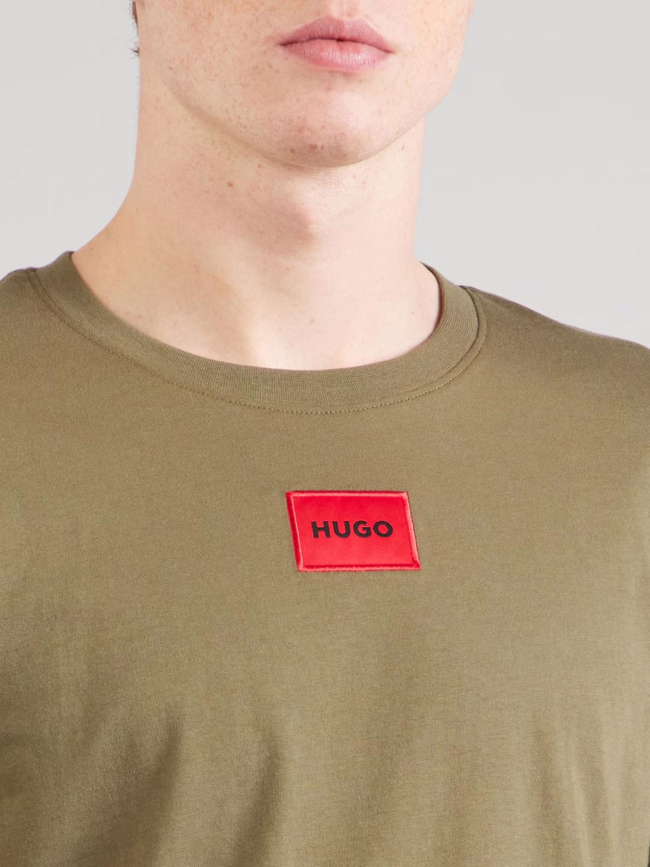 T-shirt manches courtes à étiquette logotée marron homme - Hugo