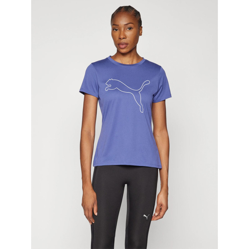 T-shirt de sport tad essential logo violet femme - Puma