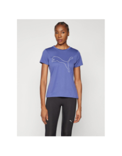 T-shirt de sport tad essential logo violet femme - Puma
