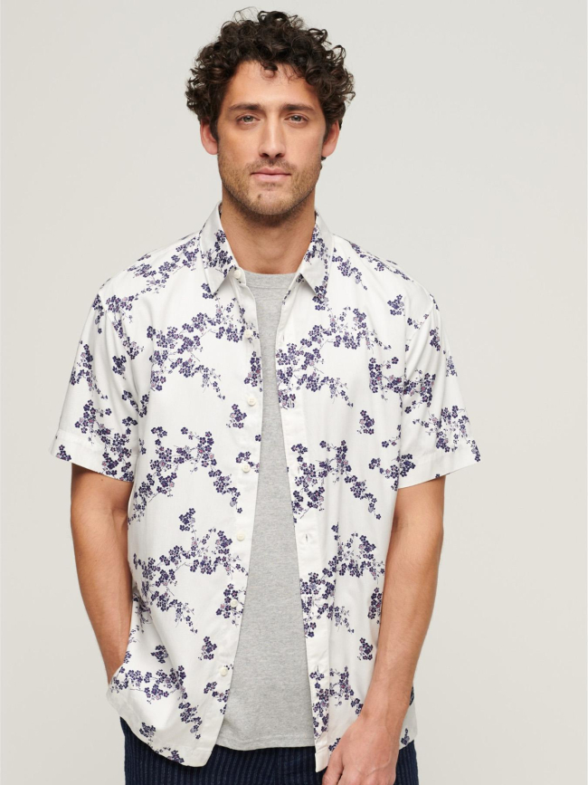 Chemise vintage hawaiian optic blanc homme - Superdry