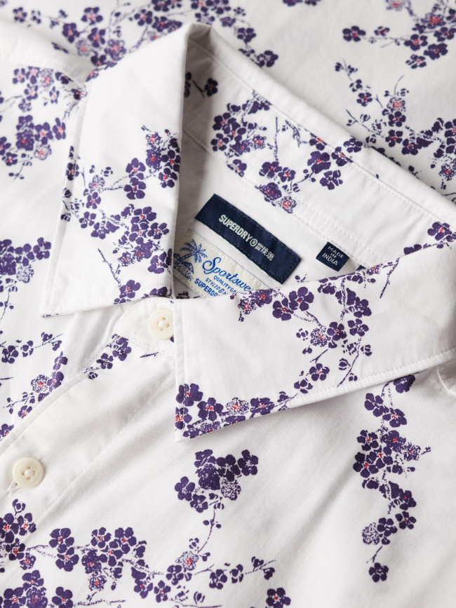 Chemise vintage hawaiian optic blanc homme - Superdry