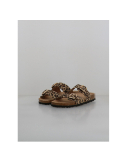 Sandales double bride maxi léopard beige femme - Only