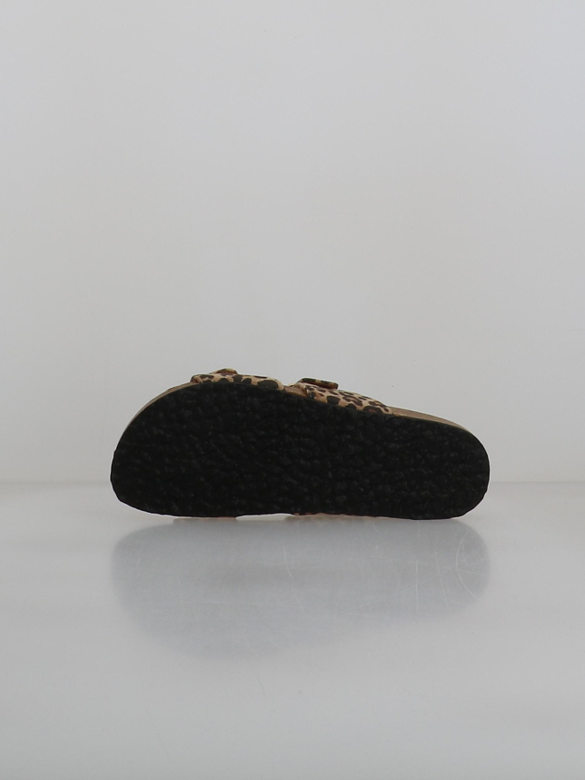 Sandales double bride maxi léopard beige femme - Only