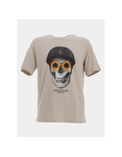 T-shirt summer skull beige homme - Jack & Jones