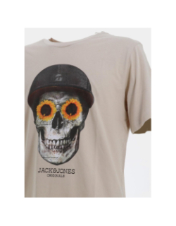 T-shirt summer skull beige homme - Jack & Jones