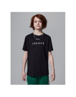 T-shirt manches courtes à logo brodé noir enfant - Jordan