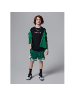 T-shirt manches courtes à logo brodé noir enfant - Jordan