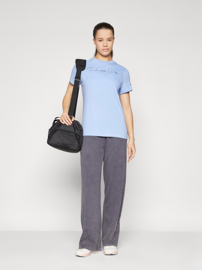T-shirt logo brodé uni bleu femme - Champion