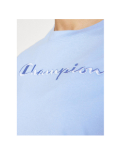 T-shirt logo brodé uni bleu femme - Champion