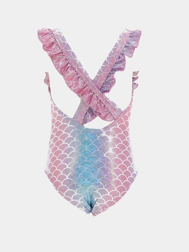 Maillot de bain 1 pièce ninon sirène rose fille - Lagon Bleu