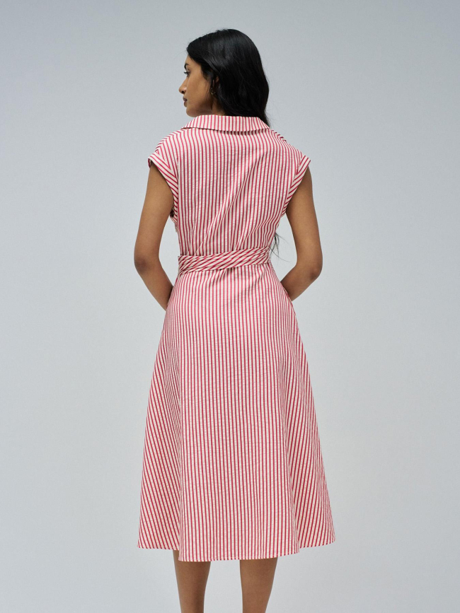 Robe rayé col croisé rouge femme - Salsa