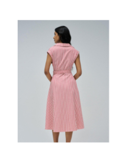 Robe rayé col croisé rouge femme - Salsa