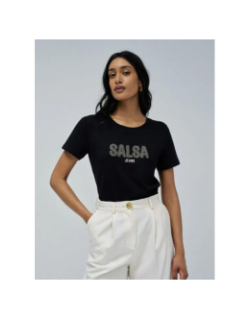 T-shirt logo perlé noir femme - Salsa