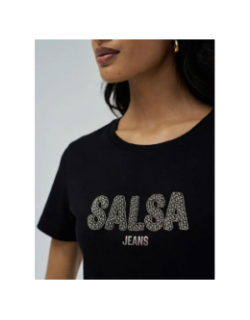 T-shirt logo perlé noir femme - Salsa