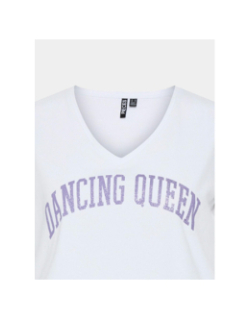 T-shirt col v serima dancing queen blanc femme - Pieces