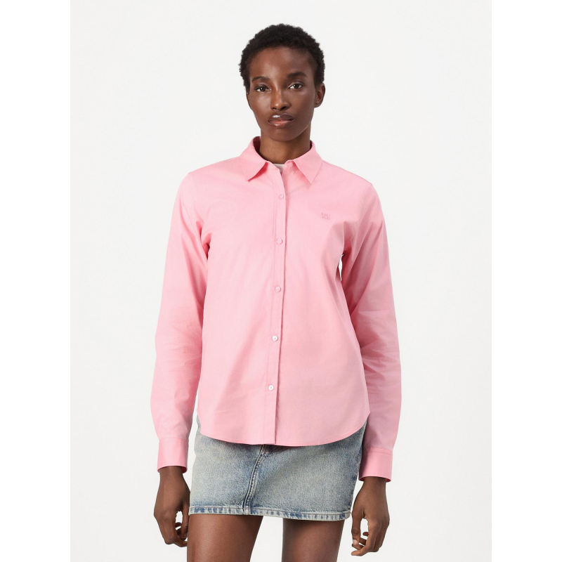 Chemise uni logo brodé rose femme - Hugo
