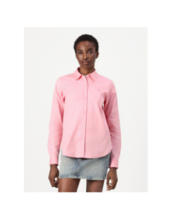 Chemise uni logo brodé rose femme - Hugo