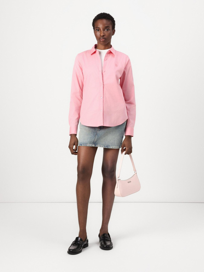 Chemise uni logo brodé rose femme - Hugo