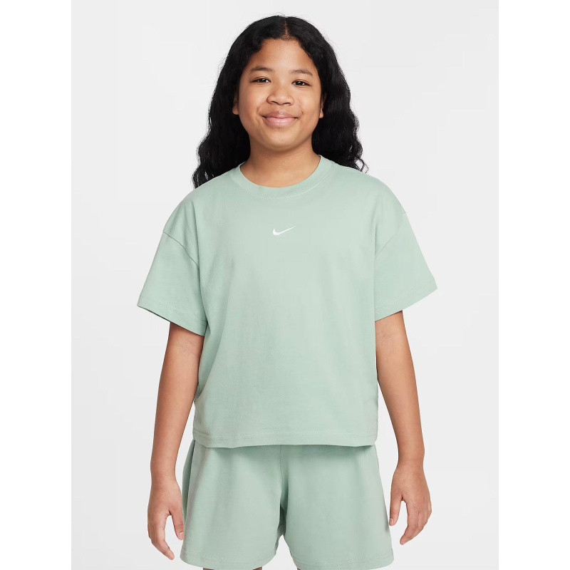 T-shirt boxy essential steam vert fille - Nike