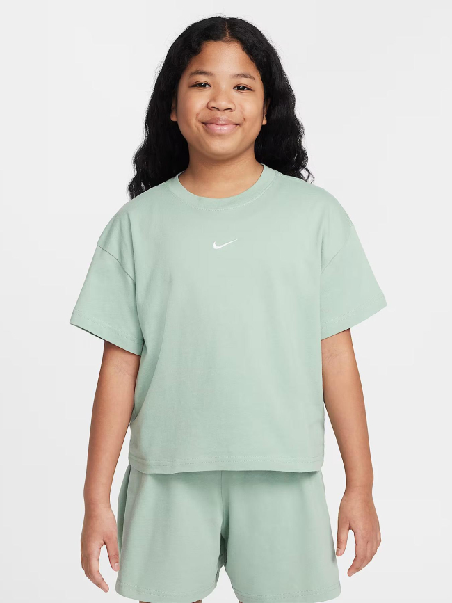 T-shirt boxy essential steam vert fille - Nike