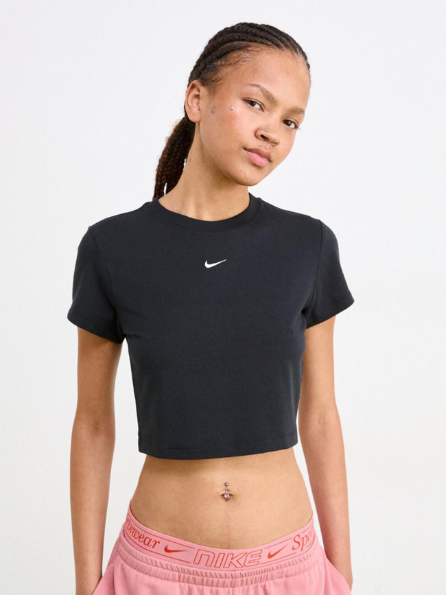T-shirt crop slim nsw noir fille - Nike