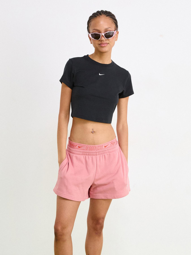 T-shirt crop slim nsw noir fille - Nike
