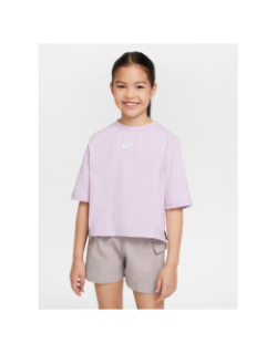 T-shirt crop nsw logo brodé violet fille - Nike