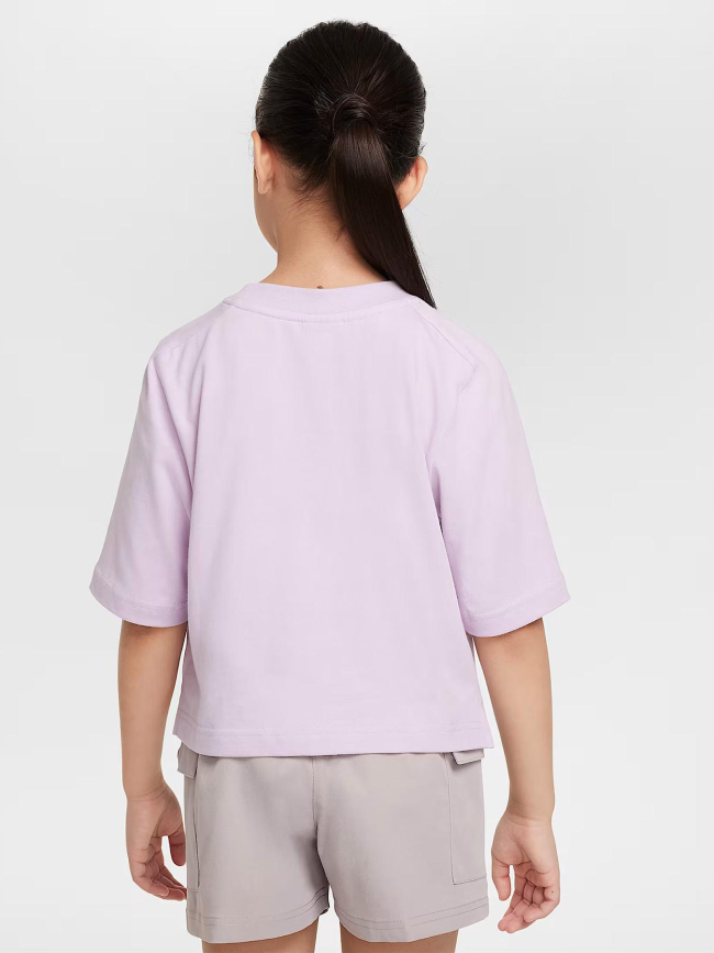 T-shirt crop nsw logo brodé violet fille - Nike