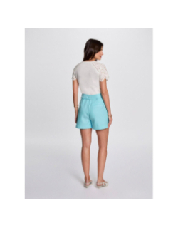 T-shirt col v manche dentelle maty blanc femme - Morgan