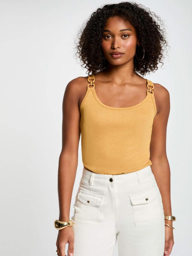 Débardeur pailleté didoni jaune femme - Morgan