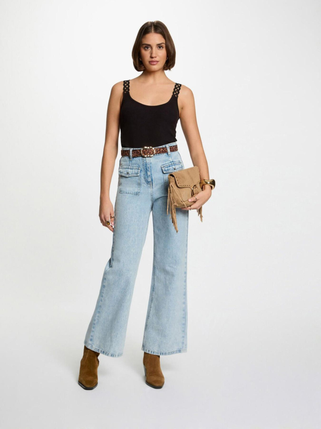 Débardeur côtelé doubi noir femme - Morgan