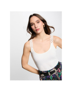 Débardeur côtelé doubi blanc femme - Morgan