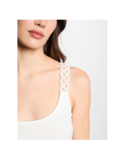 Débardeur côtelé doubi blanc femme - Morgan