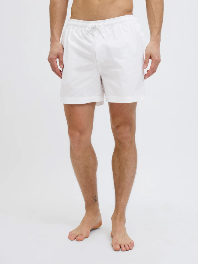 Short de bain maui swim tape blanc homme - Jack & Jones