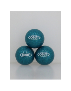 Boules de pétanque indoor outdoor 65mm bleu pailleté enfant - Obut