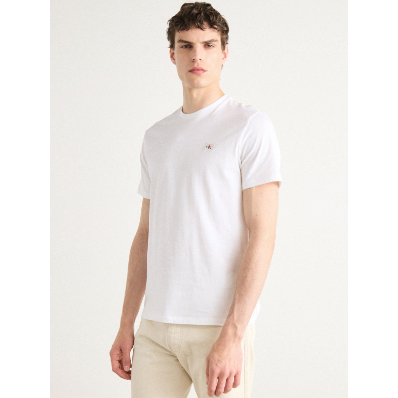 T-shirt à manches courtes badge blanc homme - Calvin Klein Jeans