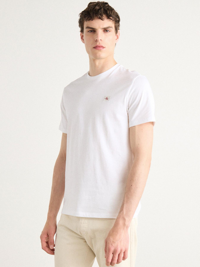 T-shirt à manches courtes badge blanc homme - Calvin Klein Jeans
