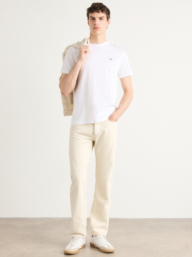 T-shirt à manches courtes badge blanc homme - Calvin Klein Jeans