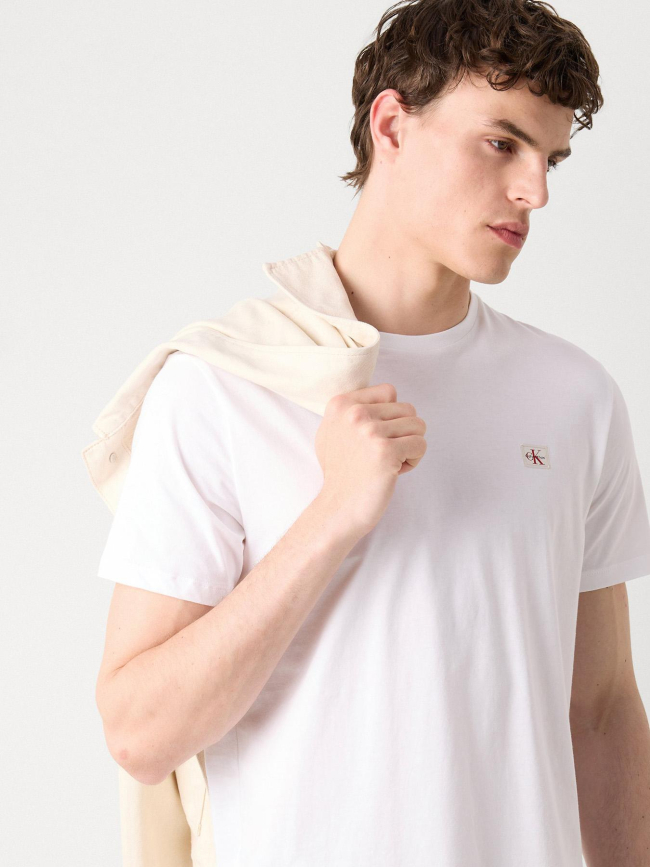 T-shirt à manches courtes badge blanc homme - Calvin Klein Jeans