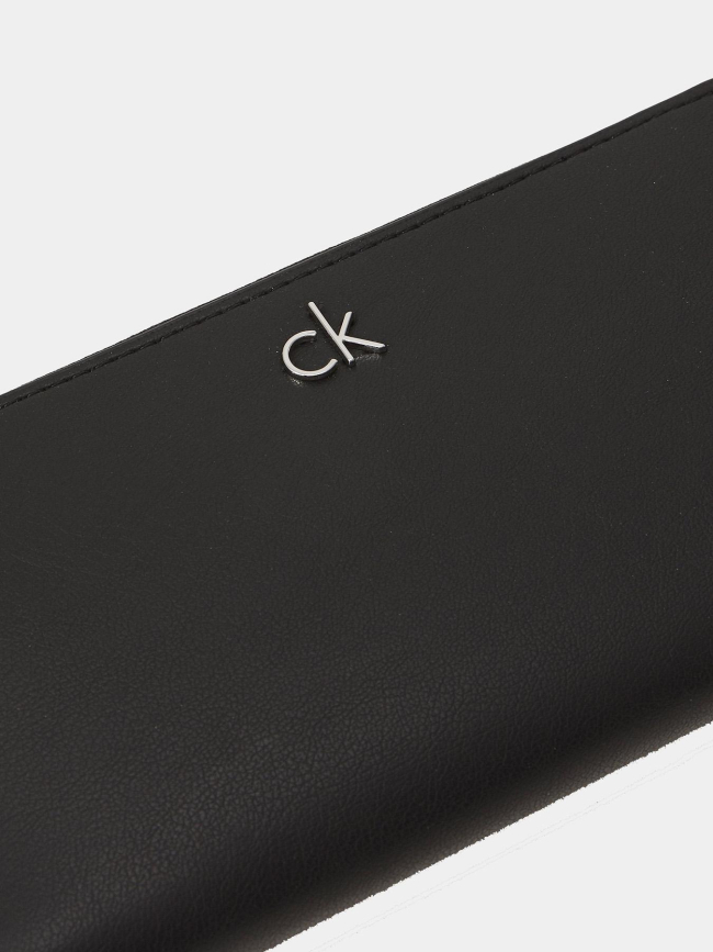 Portefeuille re-lock large zippé noir femme - Calvin Klein