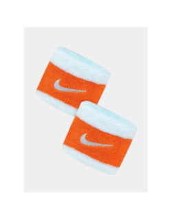 Poignets éponge swoosh orange blanc - Nike